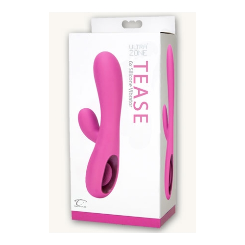 Вибромассажер UltraZone® Tease 6x Rabbit Style со стимуляцией клитора перезаряжаемый розовый, TS1160