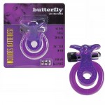 Вибро-кольцо с петлей для мошонки Butterfly 06-019CPUSC