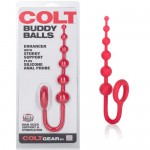 Анальная цепочка COLT Buddy Balls с эрекционным кольцом красная SE-6865-60-2