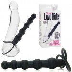 Страпон на пенис Silicone Love Rider Beaded Dual Penetrator черный se-1515-40-3