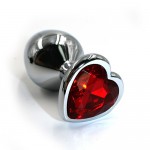Пробка металлическая с сердечком (красный) страз Small Heart, 47139
