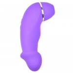 Уникальный вибромассажер Clitoral Stimulator with Realistic Penis Vibrator двойное удовольствие фиолетовый, 6543-21P