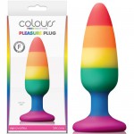 Радужная средняя пробка Colours Pride Edition Pleasure Plug Medium Rainbow, NSN-0408-53