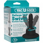 Аксессуар - фиксирующийся плаг для крепления фаллоимитаторов и/или насадок для страпонов Vac-U-Lock™ Deluxe 360° Swivel Suction Cup Plug - Black 1010-