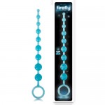 Длинная анальная цепочка светящаяся в темноте Firefly - Pleasure Beads - Blue NSN-0489-17