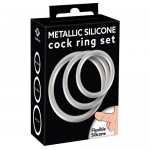      Metallic Silicone Cock Ring Set  , 537217