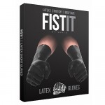 Латексные перчатки для фистинга чёрные, FST001
